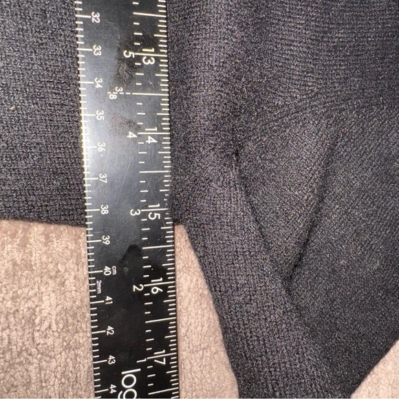 Black 100% Cashmere Sweater SMALL Caslon Button Up 3/4 Sleeve Ribbed Detail - Picture 4 of 9